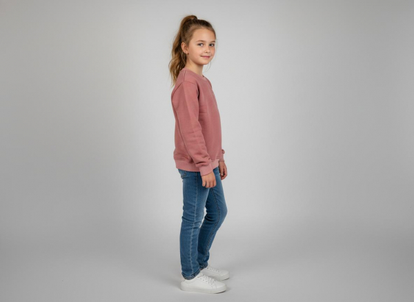 Свитшот Оверсайз детский розовый MM white (3)