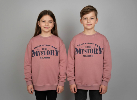 Свитшот Оверсайз детский розовый MyStoryMrMish (7)