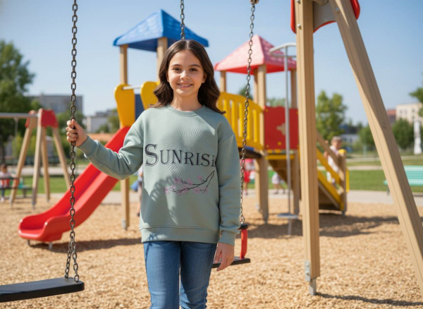 Свитшот Оверсайз детский бирюза Sunrise (3)