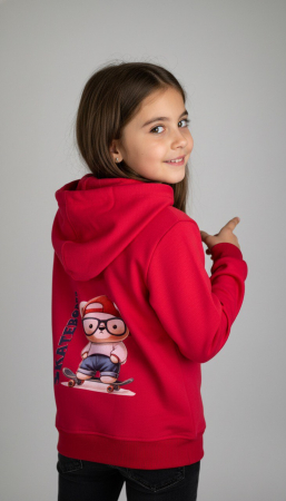 Худи Кенгуру детское фуксия Smallbearskate (6)